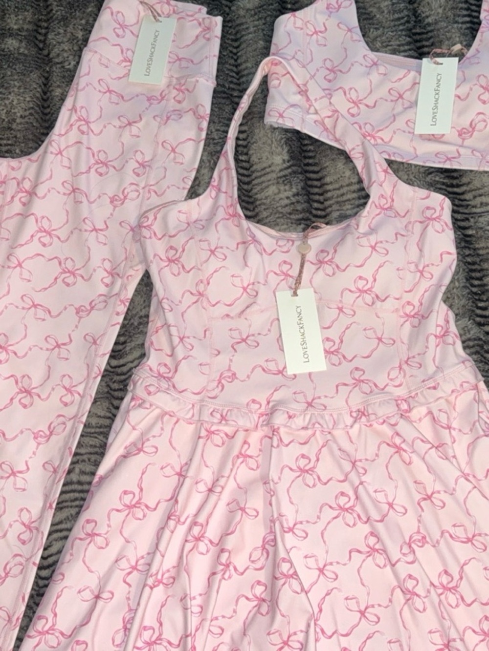 Love Shack Fancy Bundle Highland Leggings, Tierney Dress, Dierdra Bra NWT! MLXL